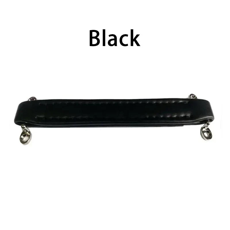 Vintage Leather Furniture Handle – Soft Suitcase-Style Drawer Pulls for Cabinets and Chests Black Handles