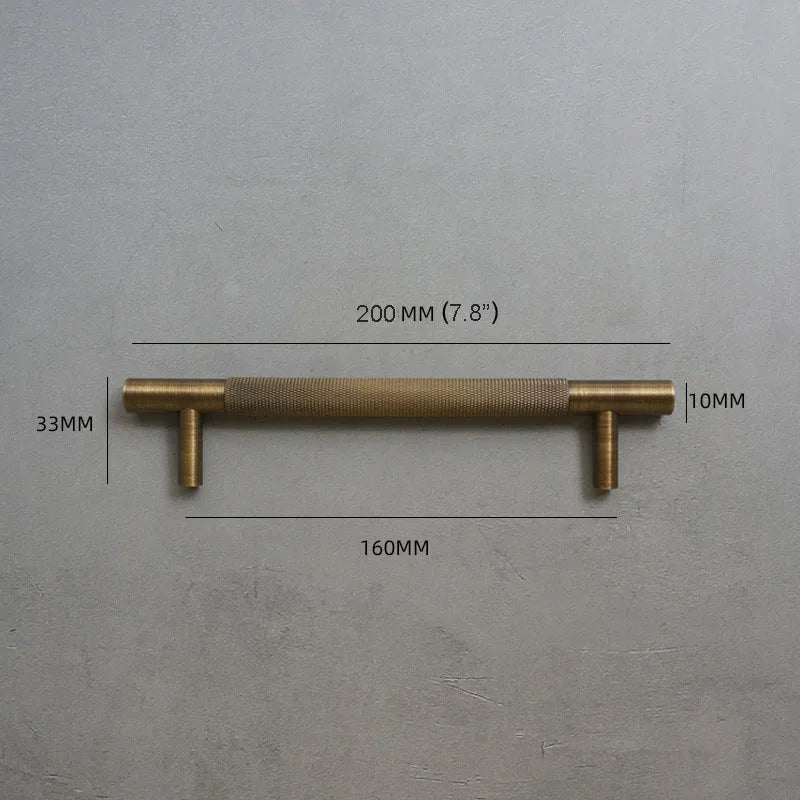 Solid Bronze Cabinet Handles – Antique Brass Wardrobe Bars and Drawer Pulls (20mm-500mm) 200mm Handles