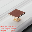 Modern Leather and Zinc Alloy Cabinet Handle – Elegant Drawer Pulls for Kitchen Wardrobe and Furniture (96mm) red