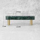 Green and White Marble Cabinet Handle – Luxury Natural Stone Drawer Pulls with Brass Base (50mm-200mm) green 200mm