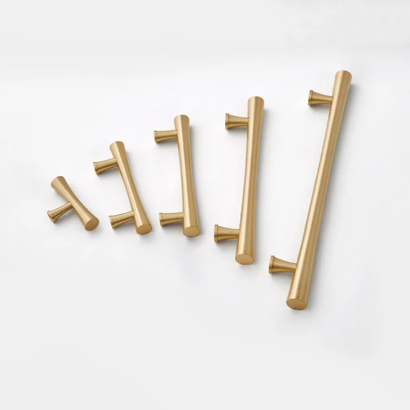 Gold Brass Dresser Handles – Modern Cabinet Pulls and Drawer Knobs for Kitchen and Furniture Handles