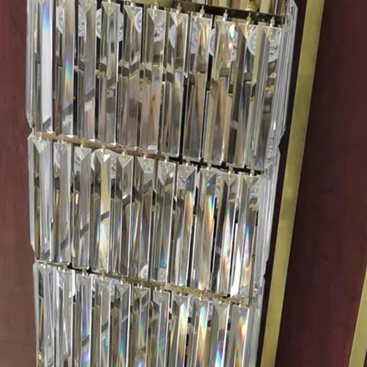 Riley - Luxury Rectangle Crystal Wall Silve Lamp For Department Aisle Corridor Bedroom Sconce Tv
