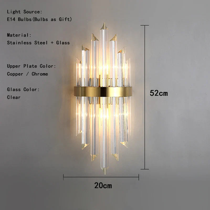 Gianna Italian Crystal Glass Pendant Chandelier – Classic Hanging Light for Staircase & High Ceilings Wall lamp