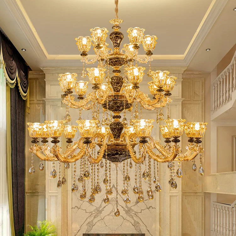 European Style Golden Chandelier - Elegance For Living Rooms Hotels Staircases Villas With Multi -