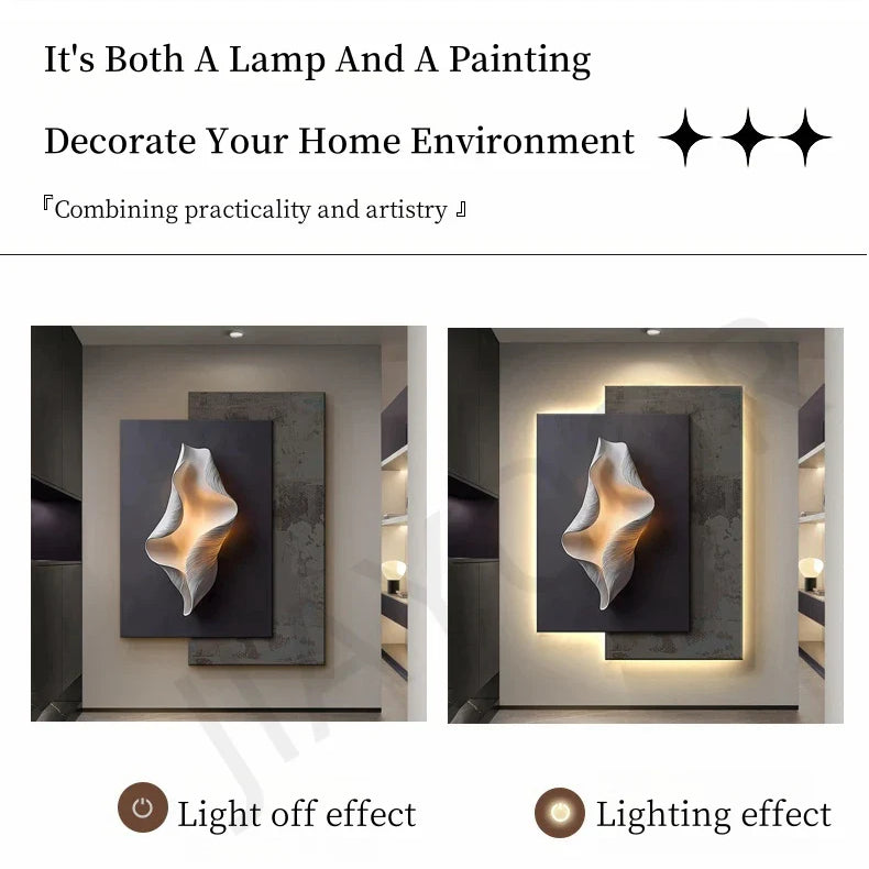 Dlight Decor Crystal Porcelain LED Wall Mural Light Wall Art