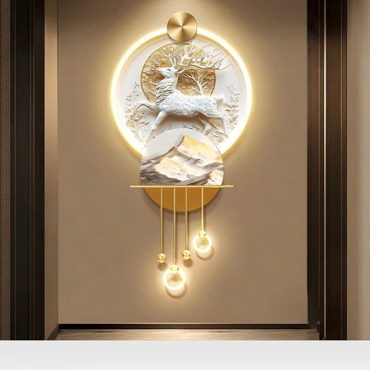 Dlight Decor Elk Mural LED Wall Light Pendant Wall Art