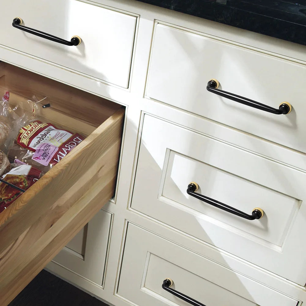 Modern Double-Color Cabinet Handles - Zinc Alloy Drawer Pulls for Cupboards and Furniture Handles