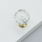 Luxury Gold Chrome Cabinet Handles – Modern Zinc Alloy and Crystal Glass Drawer Knobs for Wardrobes and Dressers large