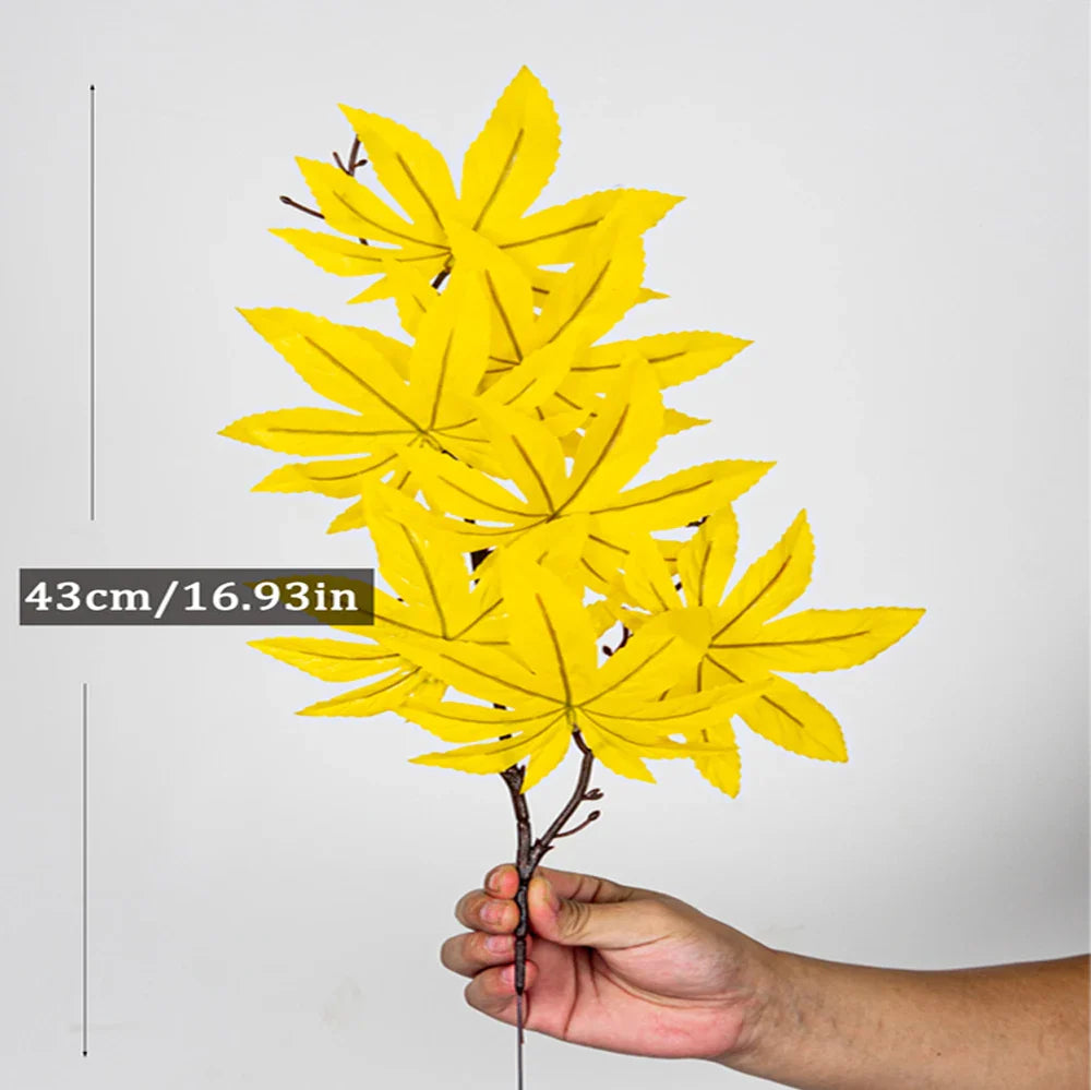 Dlight Decor 43cm Autumn Maple Leaf Branch for Fall Display 43cm Yellow