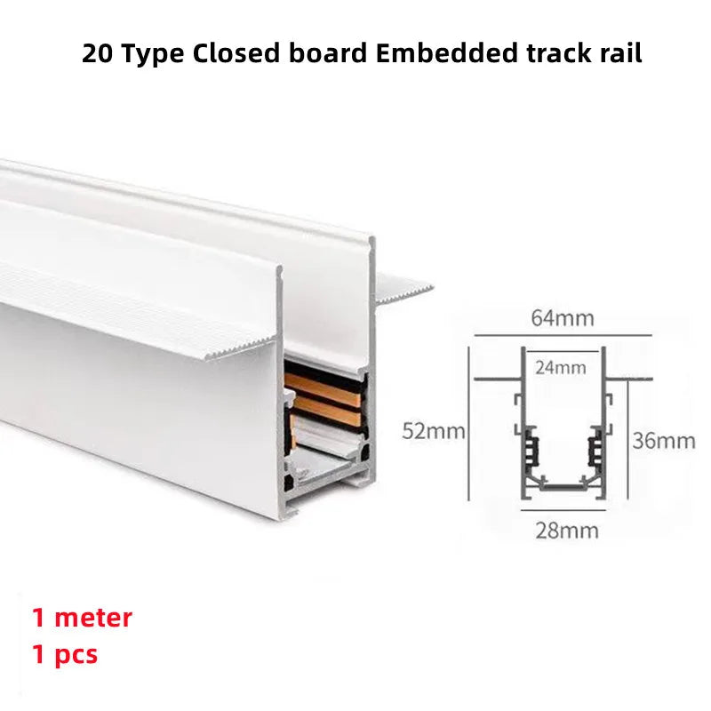 Modern Magnetic Track Lights - Embedded LED Spotlight Downlight 1 pcs Track 1 / Warm light 3000K ceiling light