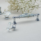 Luxury Gold Chrome Cabinet Handles – Modern Zinc Alloy and Crystal Glass Drawer Knobs for Wardrobes and Dressers Handles