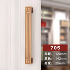 Antique Yellow Bronze Wardrobe Handles - Modern Zinc Alloy Drawer Knobs for Cabinets and Closets 705 128mm Handles