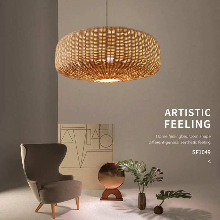 Retro Handmade Rattan Pendant Lights - Chinese - Inspired Vintage Lighting For Dining Rooms