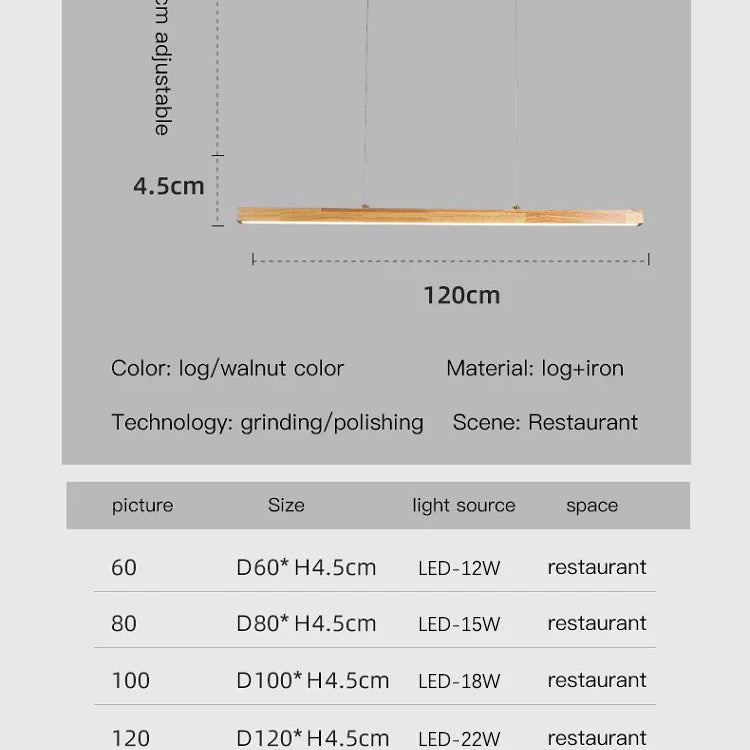 Contemporary Wooden Chandelier - Ideal For Dining Rooms Kitchens Shops And Long Tables With Led
