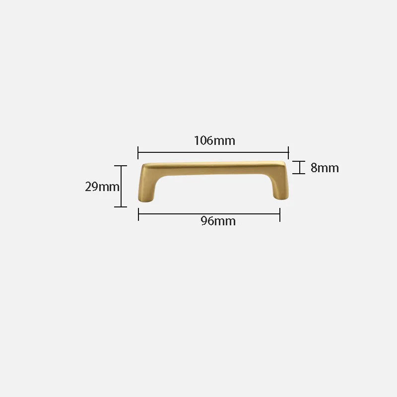 Solid Brass Wardrobe Handles – Integrated Cabinet Pulls and Furniture Bar Handles (106mm-332mm) TB2040-XS Handles