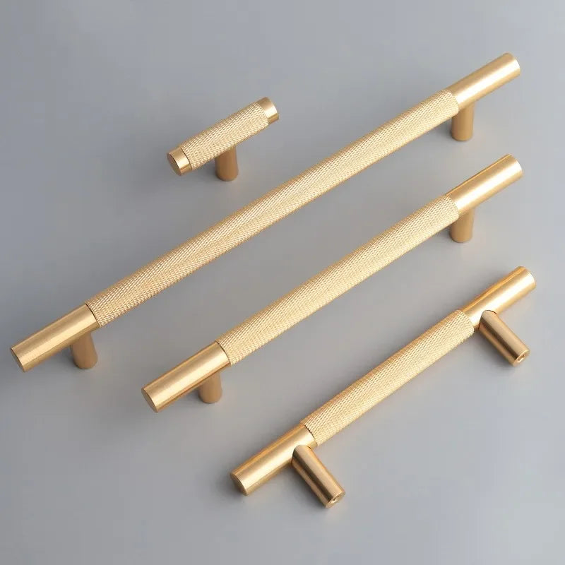 Long Knurled Aluminum Alloy Cabinet Handles – Kitchen Drawer Pulls and T-Bar Wardrobe Furniture Hardware Handles