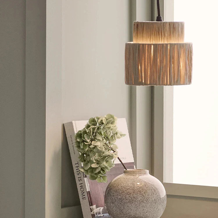 Artful Hand - Knitted Rattan Pendant Lamp - Elegant Lighting For Living Rooms And Bedrooms Lights