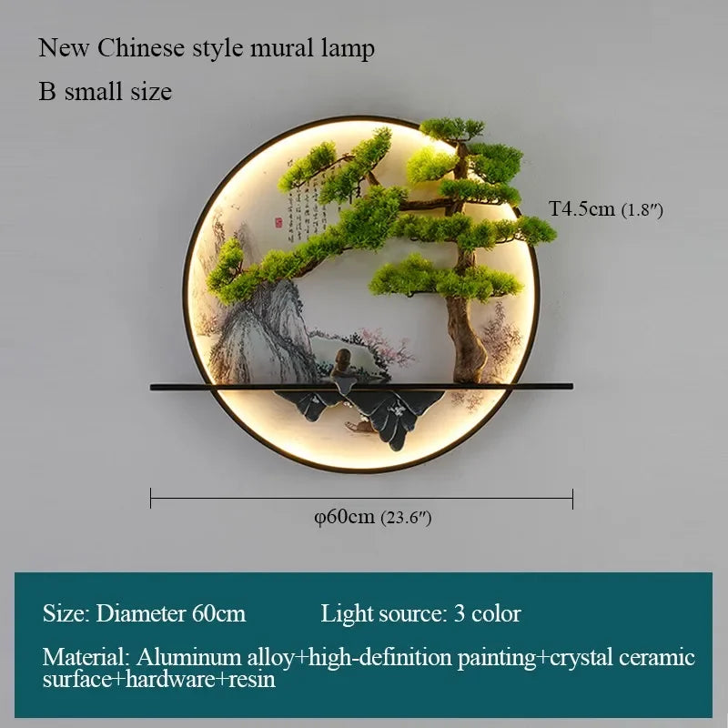 Dlight Decor Chinese Landscape LED Wall Glow Style B D60cm / 220V / CHINA|3 colors Wall Art