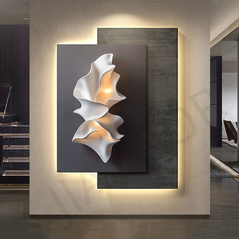 Dlight Decor Crystal Porcelain LED Wall Mural Light Wall Art