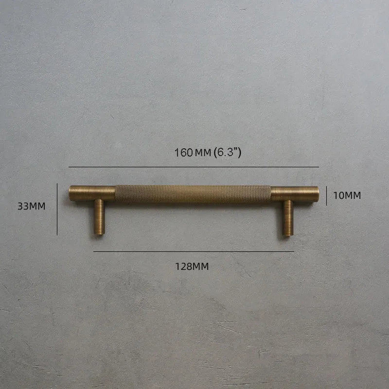 Solid Bronze Cabinet Handles – Antique Brass Wardrobe Bars and Drawer Pulls (20mm-500mm) 160mm Handles
