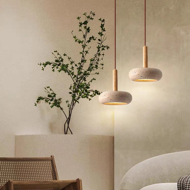 Hole Stone Wabi - Sabi Restaurant Chandelier - Illuminate Your Space With Nordic Log Elegance