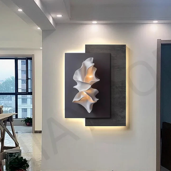 Dlight Decor Crystal Porcelain LED Wall Mural Light Wall Art