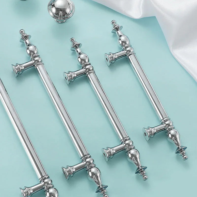 Chrome Brass Polished Gold Furniture Handle Modern Cabinet Pulls Wardrobe Cupboard Drawer Bar Knobs Chrome / 180x96mm