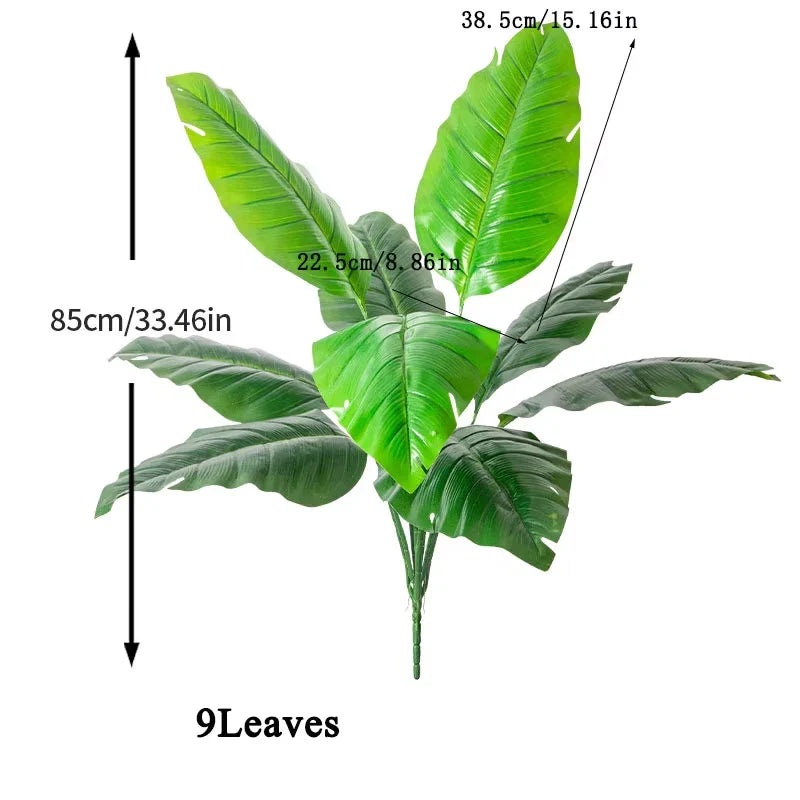 Dlight Decor 85cm Tropical Palm Banana Tree Branch with Monstera Leaves A