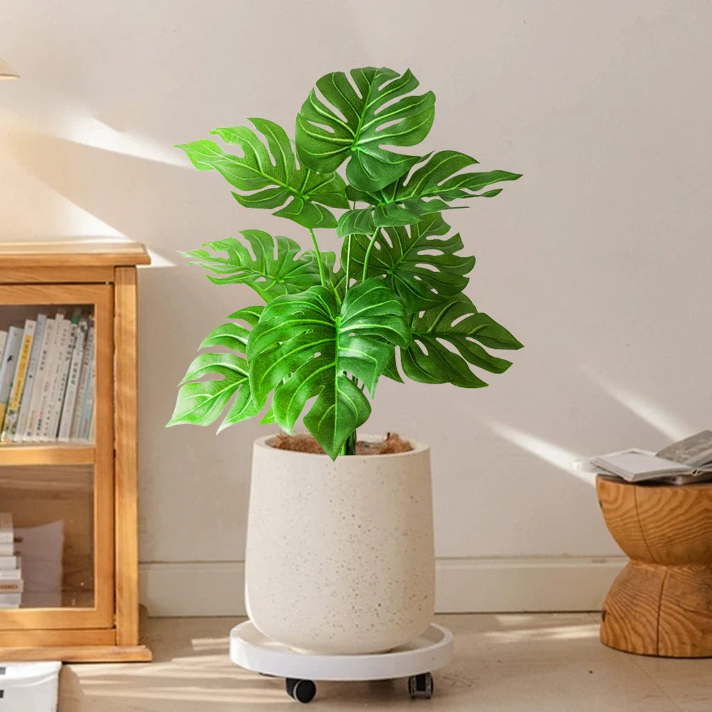 Dlight Decor 53cm Monstera Palm Plant with Turtle Leaves for Home and Party Decor