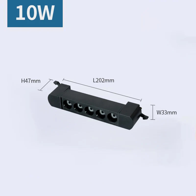 3-Wire LED Track Light - Ceiling Spot Lamp for Clothing Shops 10W LED Grille Black / Cold White ceiling light