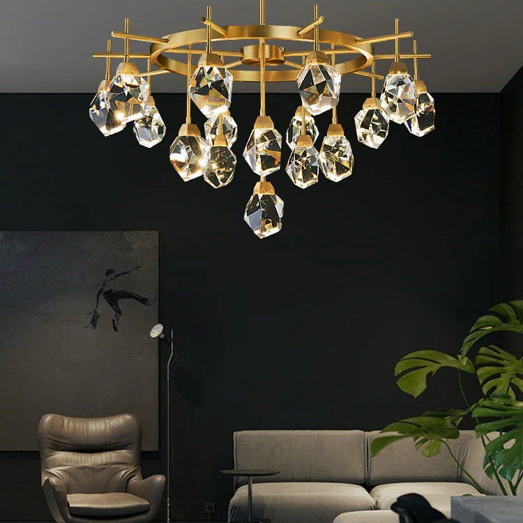 Luxury Crystal Living Room Chandelier - Modern Decor Pendant Light Fixture For Bedrooms Dining