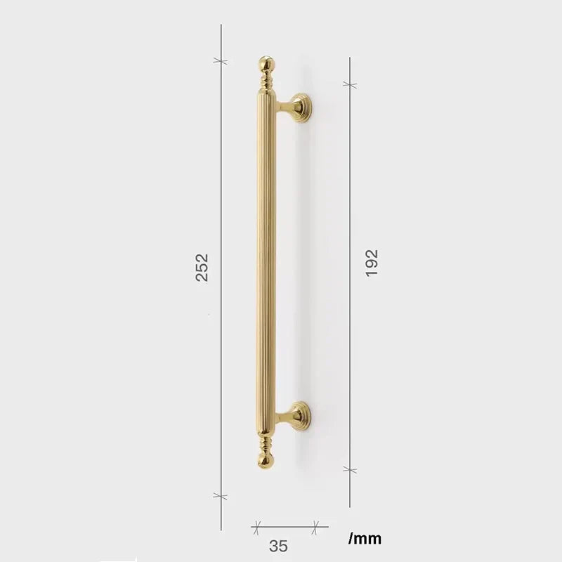 Polished Gold Brass Furniture Handles – Chrome Cabinet Pulls and French Wardrobe Drawer Knobs TB9021-PG252 Handles