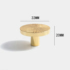 Round Brass Cabinet Handles and Knobs – Handmade Knurled Wardrobe Pulls 33mm round
