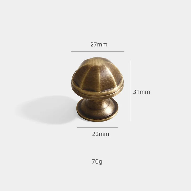 Solid Brass Octagonal Cabinet Knobs – Antique Gold Drawer and Wardrobe Handles bronze knob