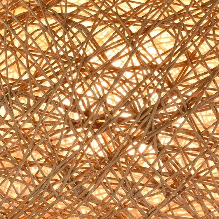 Nordic Rattan Weaving Spherical Chandelier Led Pendant Lights For Living Room Loft Hanging Lamp