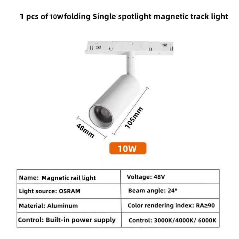 Modern Magnetic Track Lights - Embedded LED Spotlight Downlight 1 pcs 10W Spotlight / Warm light 3000K ceiling light