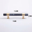 Natural Marble and Crystal T-Bar Cabinet Handles – Modern Brass Knobs for Kitchen Dresser and Furniture Pulls