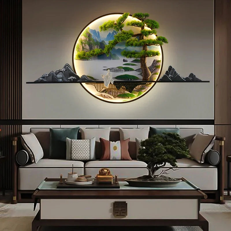 Dlight Decor Chinese Landscape LED Wall Glow Wall Art