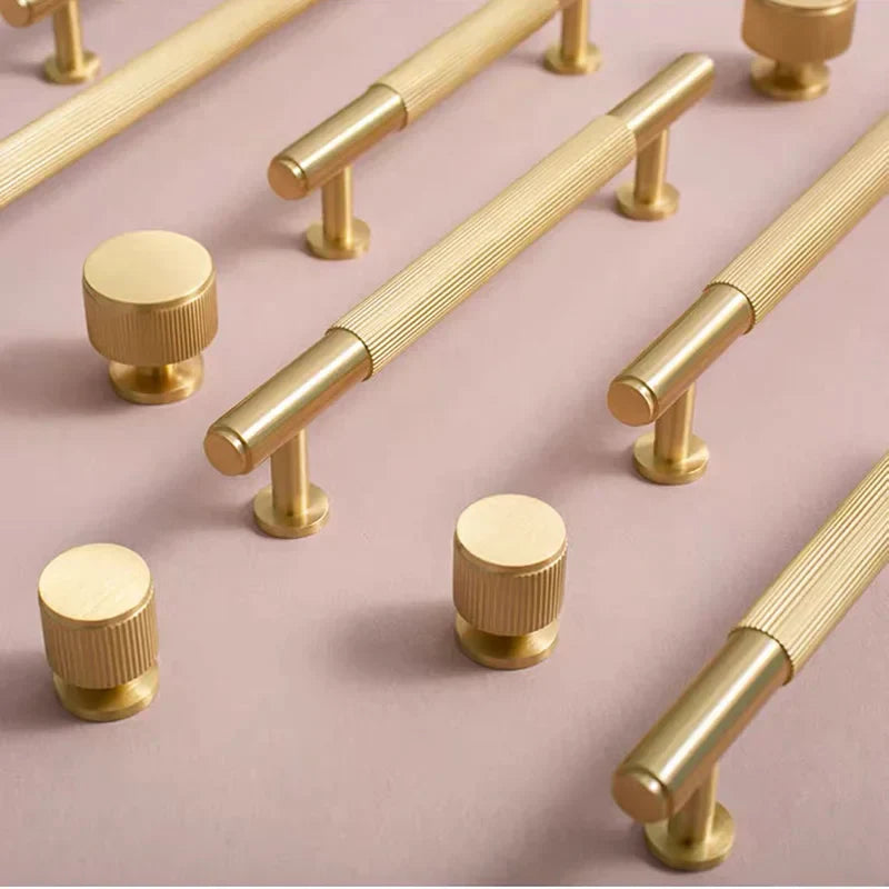 American Style Brass Cabinet Handles – Light Luxury Extended Wardrobe Door Pulls Handles