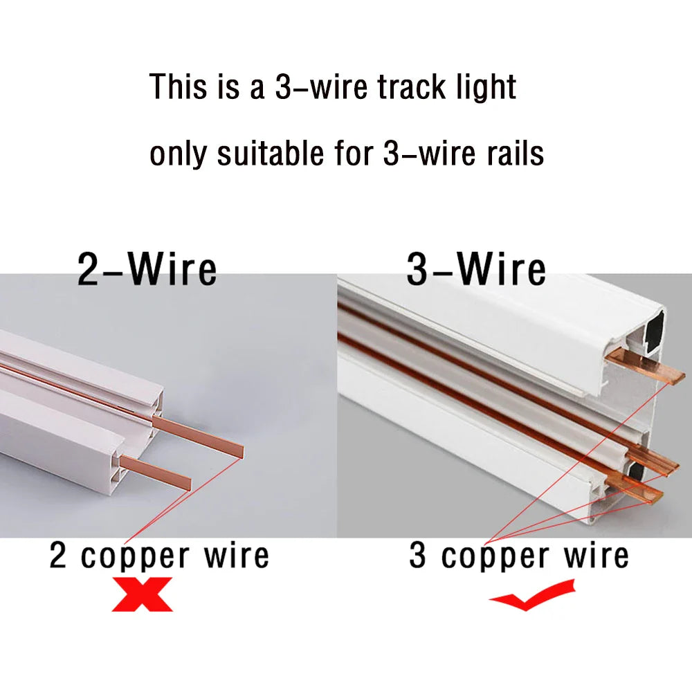 3-Wire LED Track Light - Ceiling Spot Lamp for Clothing Shops ceiling light