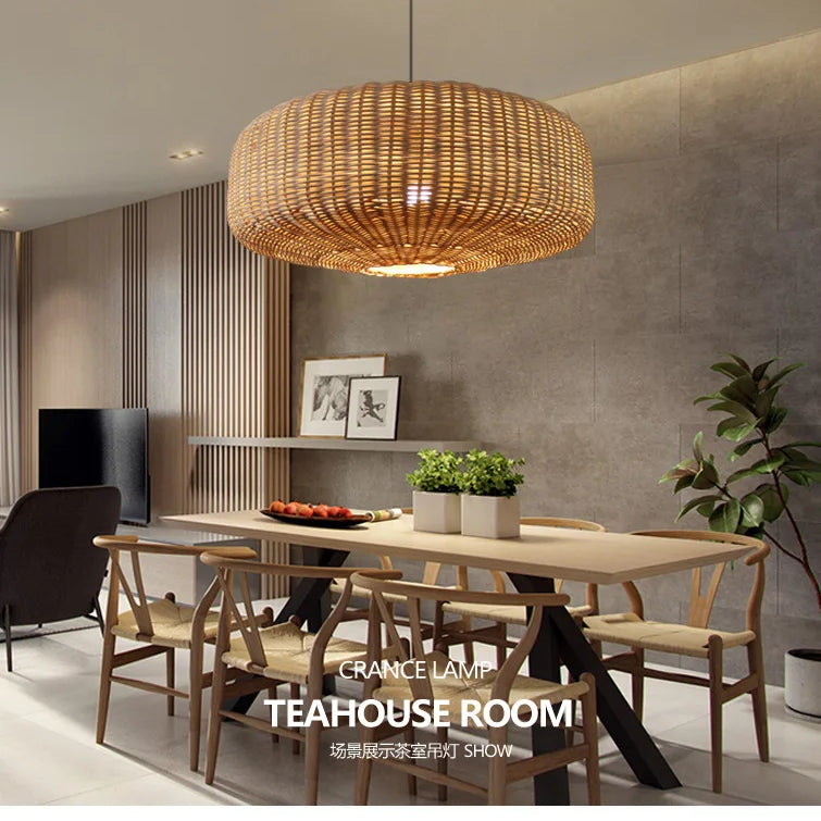 Retro Handmade Rattan Pendant Lights - Chinese - Inspired Vintage Lighting For Dining Rooms