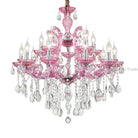 European Princess Crystal Chandelier - Choose From Warm Pink Blue Purple Or Red For Creative Room