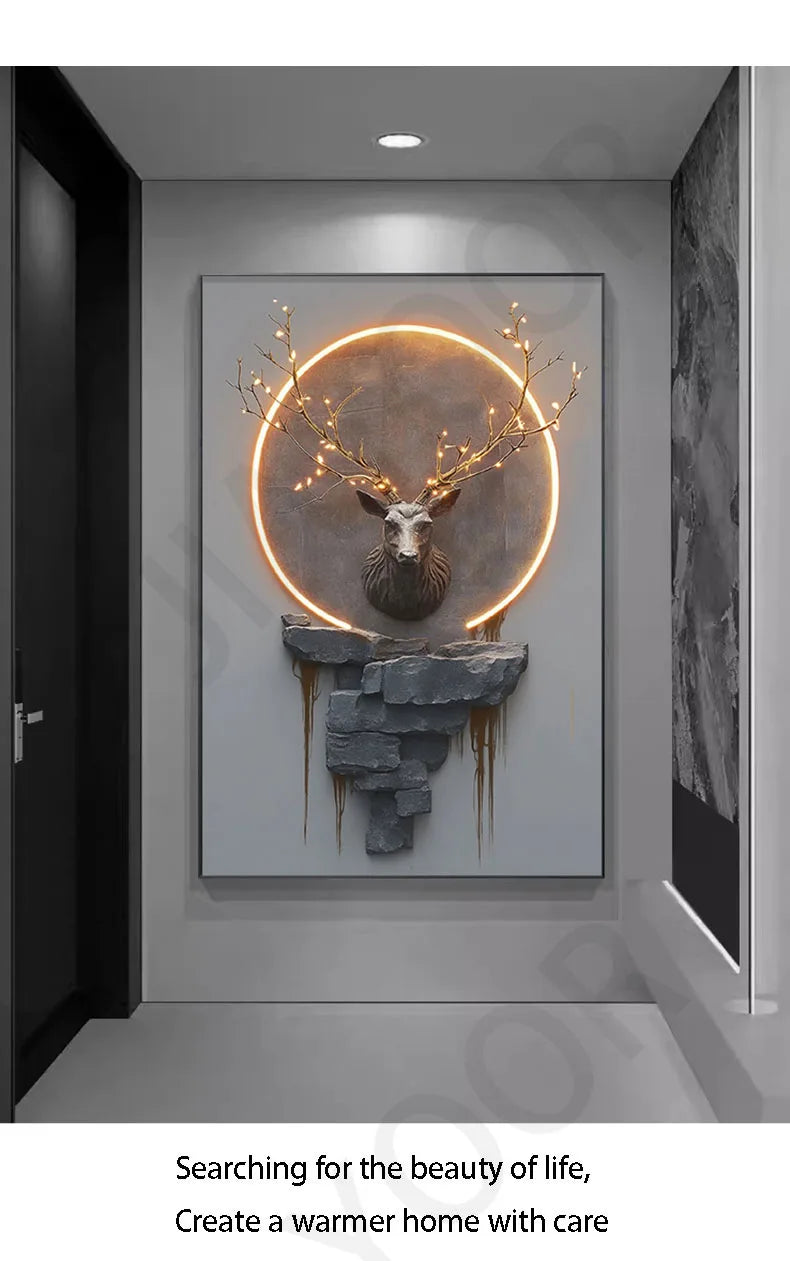Dlight Decor Reindeer Wall Glow for Luxe Entry Spaces Wall Art