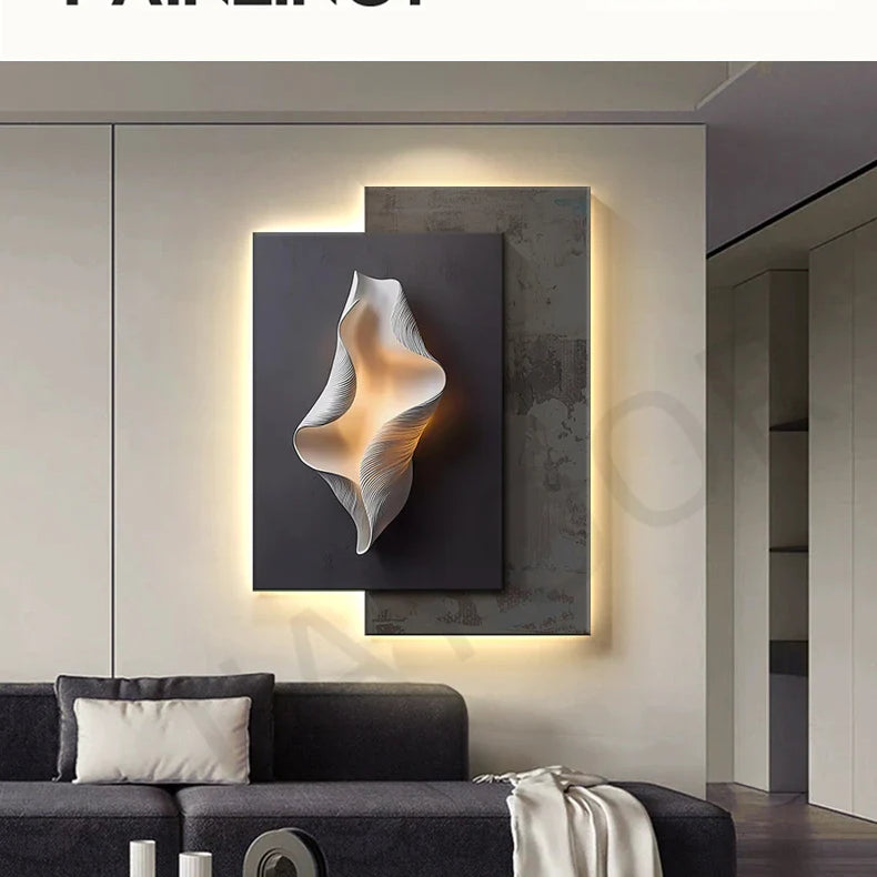 Dlight Decor Crystal Porcelain LED Wall Mural Light Wall Art