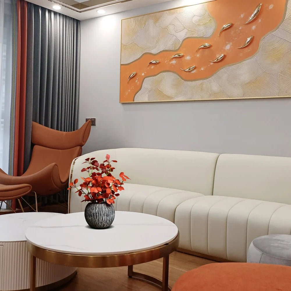 Dlight Decor 33cm Four Leaf Clover Plant with Bell Tree Leaves for Home and Party Decor