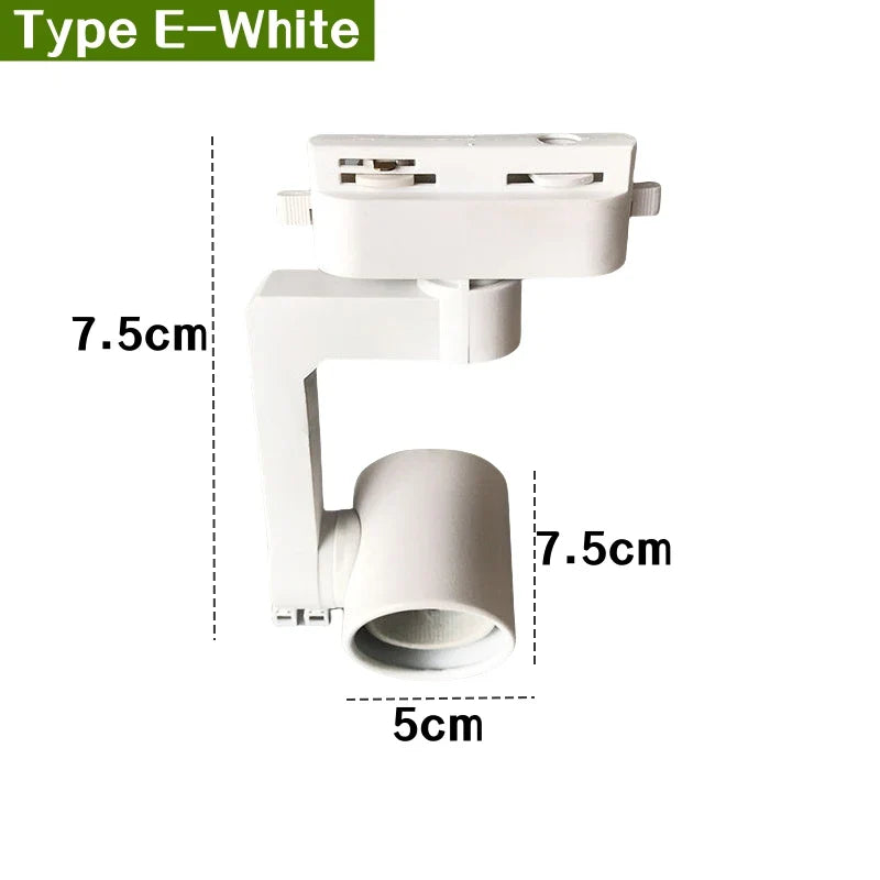 E27 LED Track Light Holder Base - 2-Wire Rotatable Ceiling Rail Lamp Fittings E White ceiling light