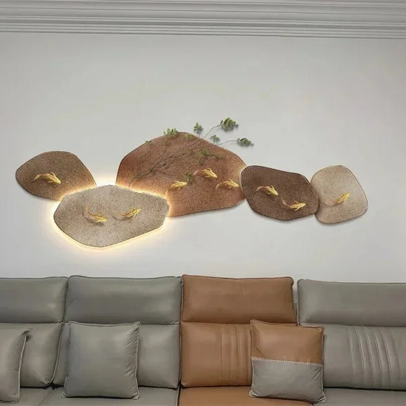 Dlight Decor 3D Nine Fish Wall Lamp Mural Art Wall Art