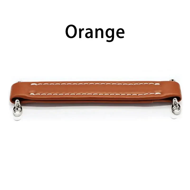Vintage Leather Furniture Handle – Soft Suitcase-Style Drawer Pulls for Cabinets and Chests Orange Handles