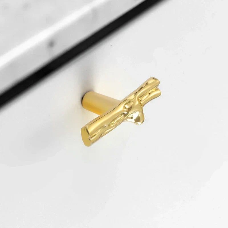 Antique Tree Pole Kitchen Drawer Handles - Zinc Alloy Cabinet Knobs in Bronze Gold and Black Handles