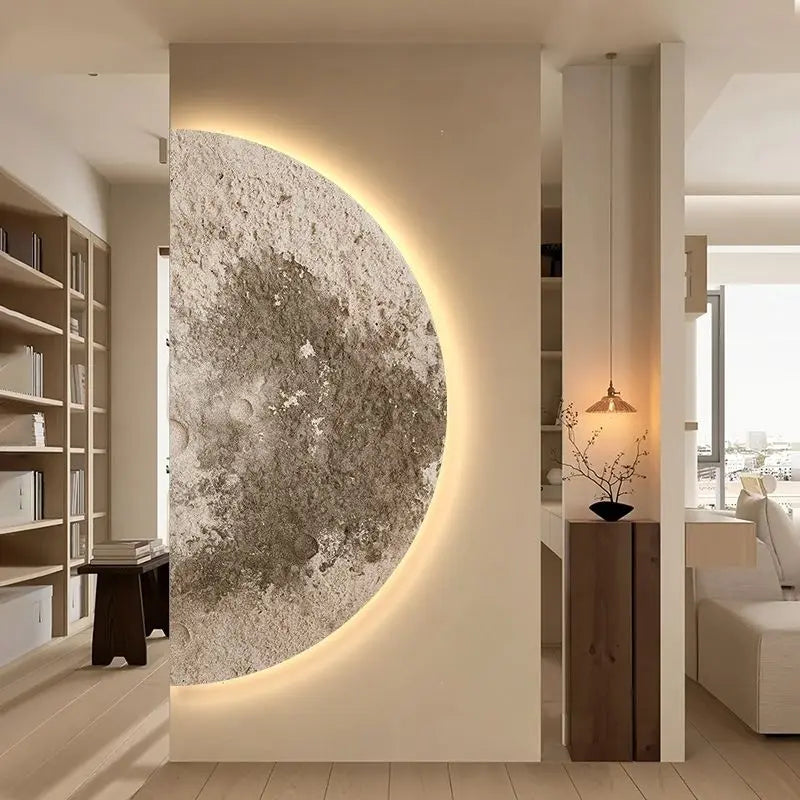 Dlight Decor LED Moon Wall Lamp with Remote Dimming Wall Art